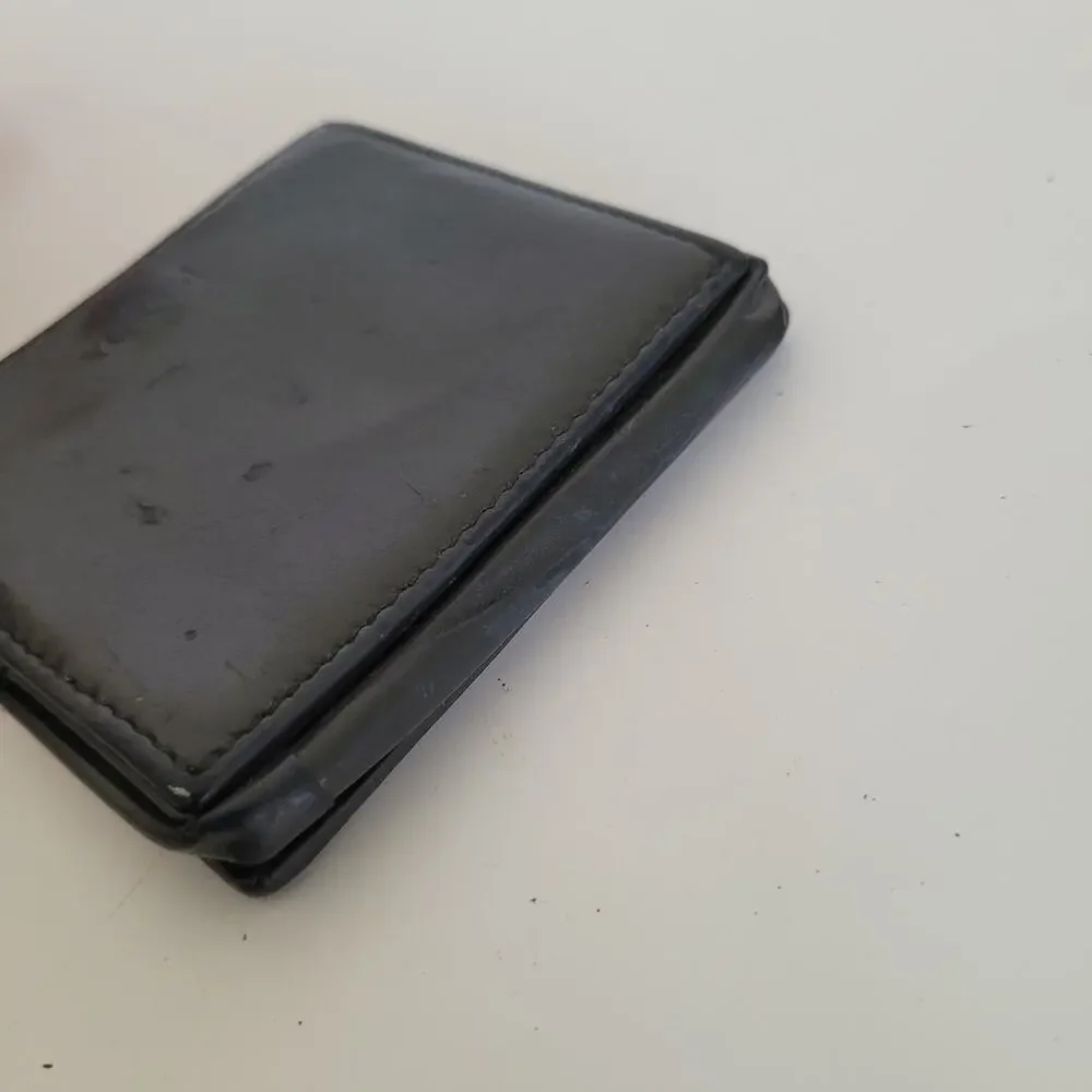 Prada Wallet Black Nero Coin Case Holder Pouch Leather Compact Mini Vintage Retr